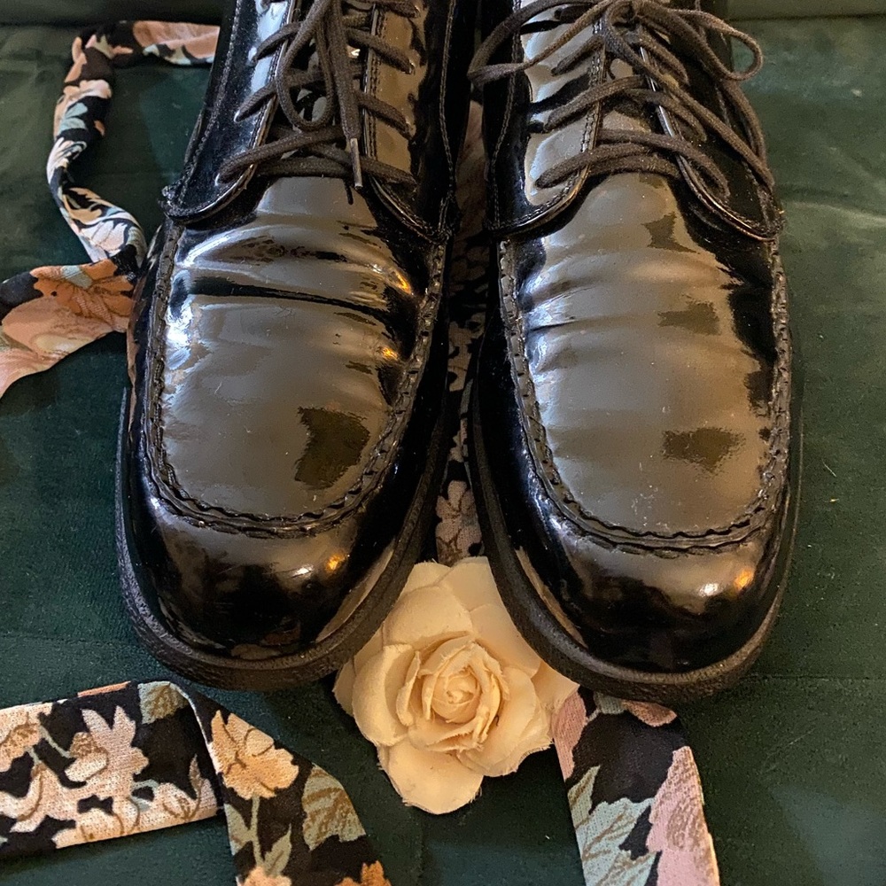 📚 Vintage 90’s Dark Academia Tod’s Patent Leather Oxford  Loafers Mary Jane - Picture 4 of 9